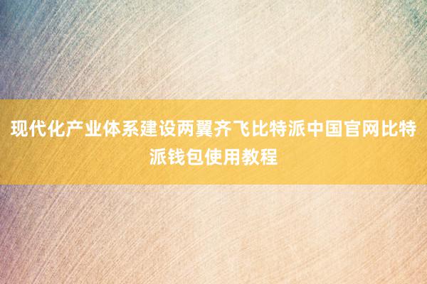 现代化产业体系建设两翼齐飞比特派中国官网比特派钱包使用教程