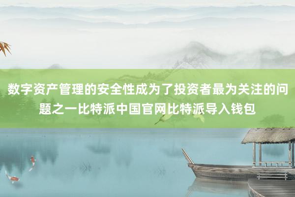 数字资产管理的安全性成为了投资者最为关注的问题之一比特派中国官网比特派导入钱包