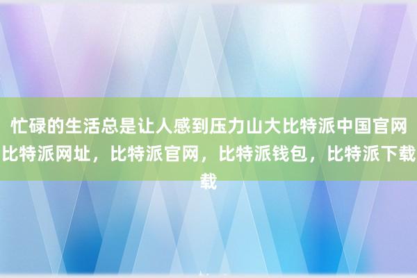 忙碌的生活总是让人感到压力山大比特派中国官网比特派网址，比特派官网，比特派钱包，比特派下载