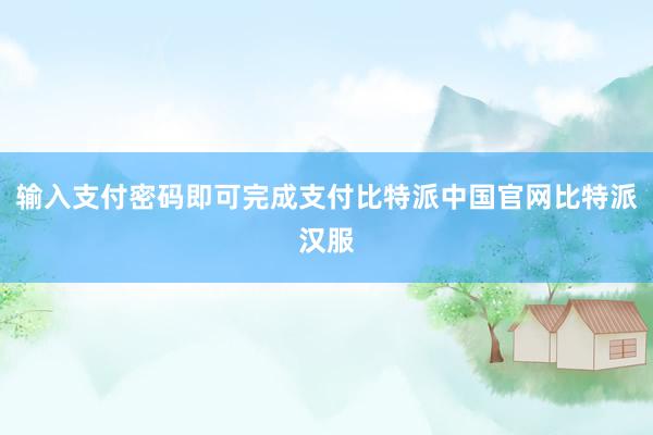 输入支付密码即可完成支付比特派中国官网比特派汉服