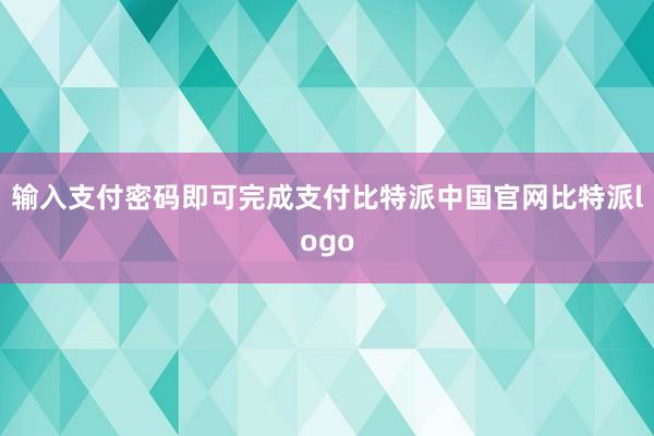 输入支付密码即可完成支付比特派中国官网比特派logo