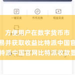 方便用户在数字货币市场进行交易并获取收益比特派中国官网比特派收款显示