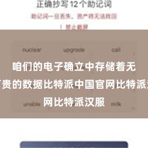 咱们的电子确立中存储着无数可贵的数据比特派中国官网比特派汉服