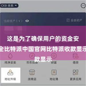 这是为了确保用户的资金安全比特派中国官网比特派收款显示